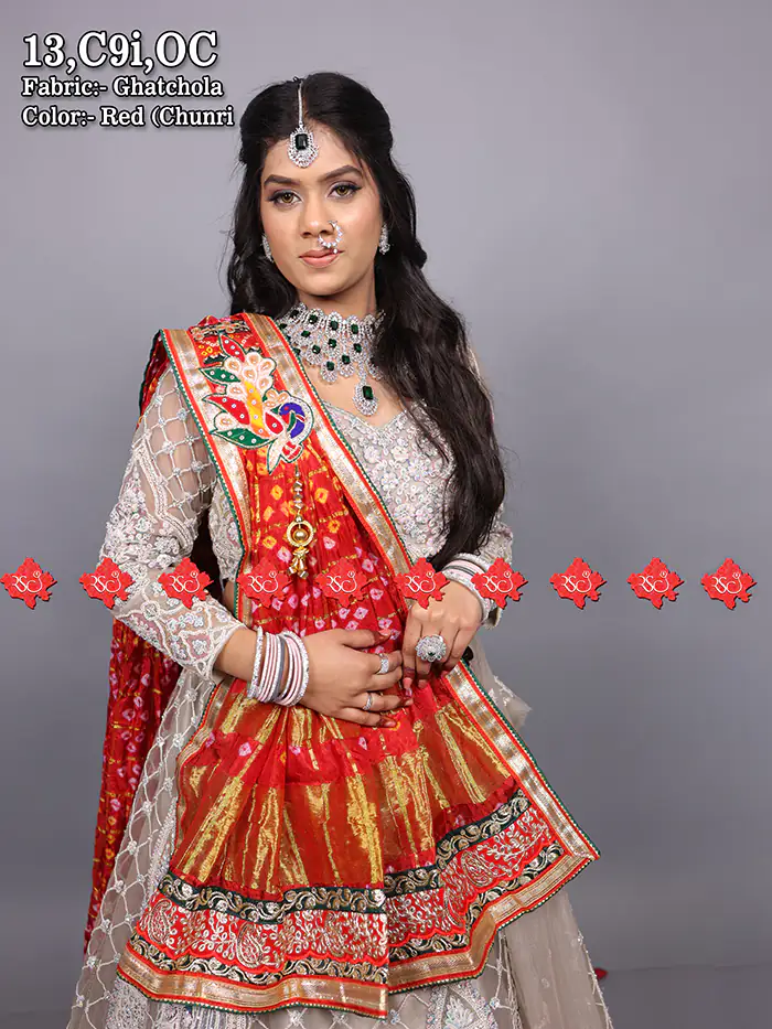 Top 5 Stunning Ghatchola Marwadi Odhna Styles to Elevate Your Look , 13,OC RED-CHUNRI