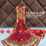 Ranisatiya Creation Beautifull Marwadi Broach Odhna Unique and Elegance with 3 Butti , 13,LM, RED-CHUNRI
