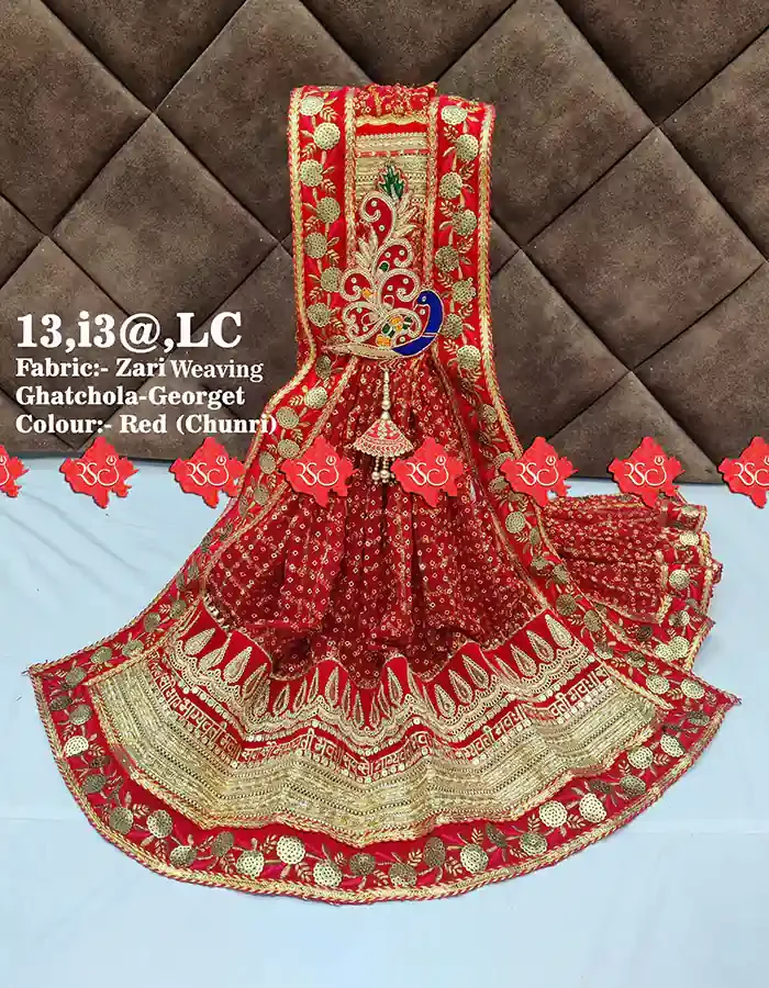 Top 5 Stunning Zari Weaving Marwadi odhna , 13,LC , RED-CHUNRI