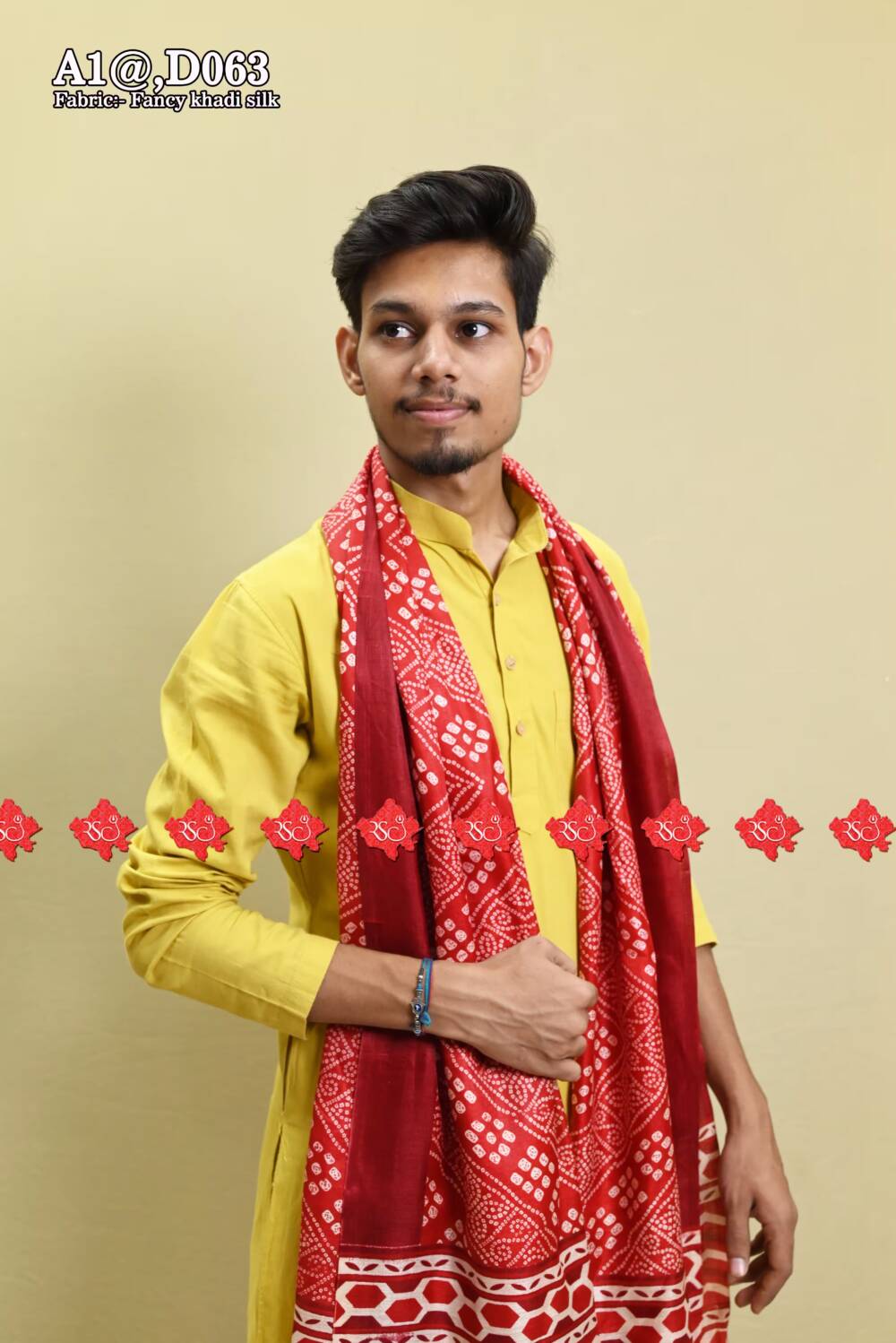 Ranisatiya Elegant gents Dupatta in Fancy Khadi Silk : Welcome Gift