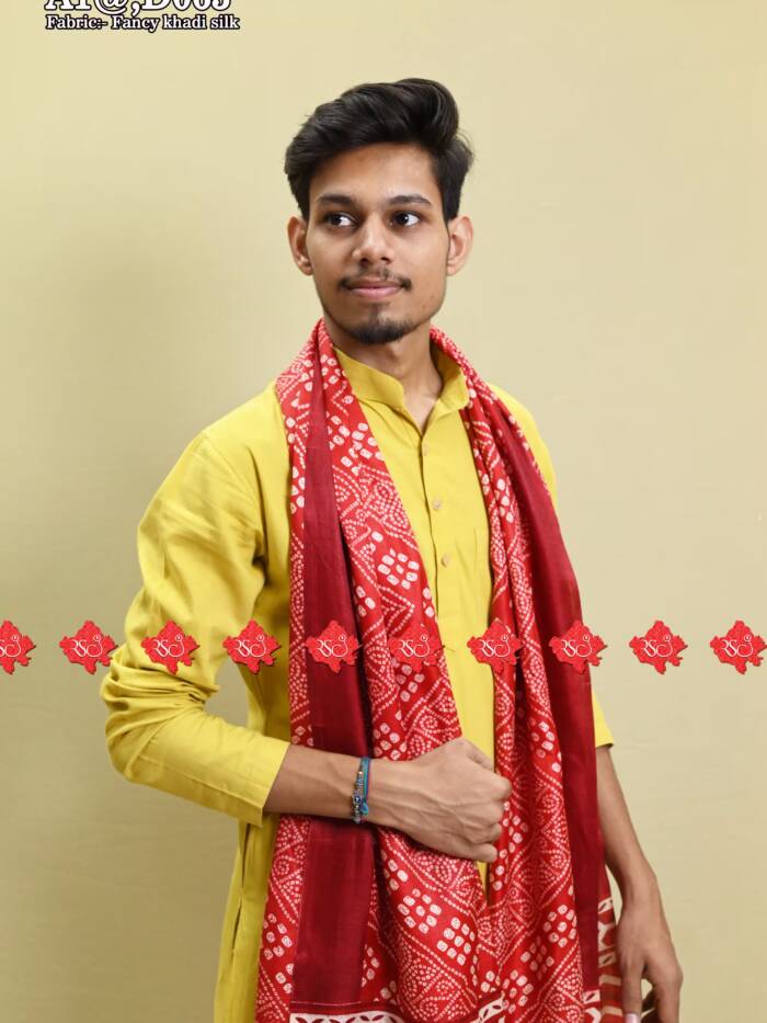 Ranisatiya Elegant gents Dupatta in Fancy Khadi Silk : Welcome Gift