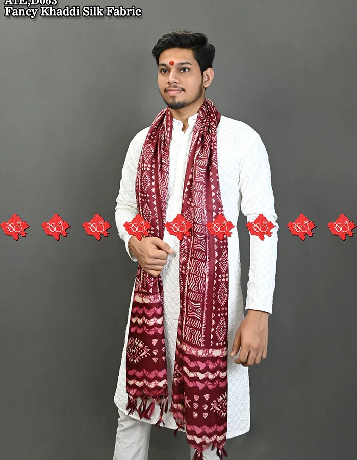 Ranisatiya Elegant gents Dupatta in Fancy Khadi Silk : Welcome Gift
