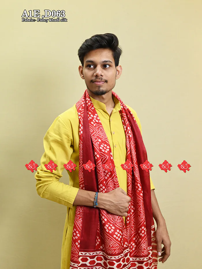 Ranisatiya Elegant gents Dupatta in Fancy Khadi Silk : Welcome Gift