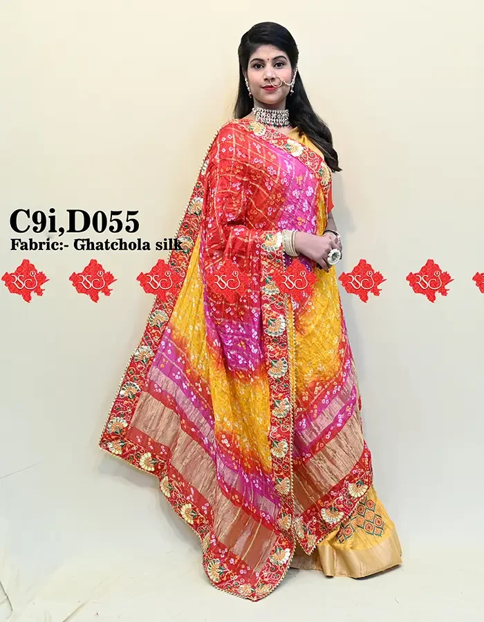 Ranisatiya Vibrant Colourful Dupatte In Pure Georgette/Ghatchola Fabric