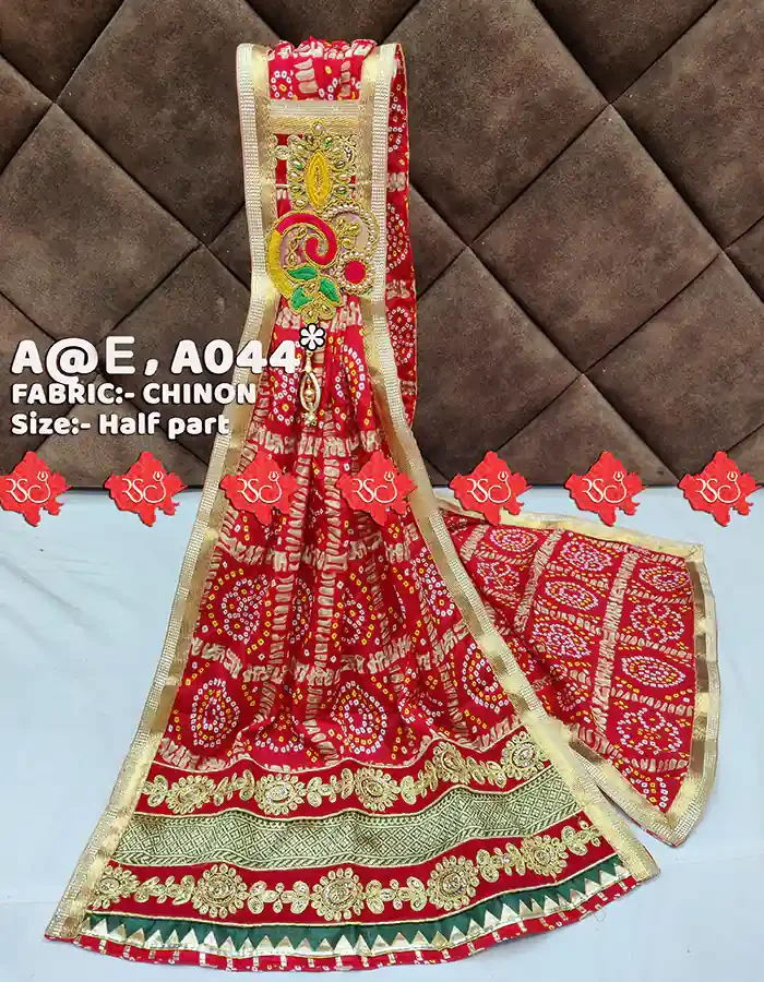 5-Piece Marwari Chinon Fabric Half-Part Odhna – Premium Quality