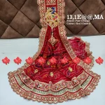Ranisatiya Creation Beautifull Marwari Odhna Unique and Elegance with 3 Butti , 13 , MA , RED-CHUNRI