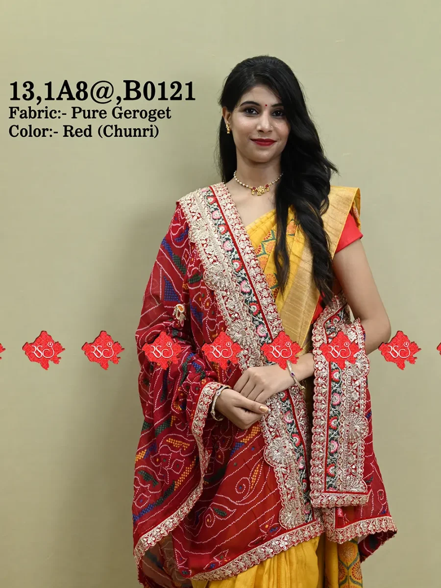 Rajasthani Designer Pure Georgette Fabric Lightweight Dupatta for Women for Ethnic Wear Chunri 5 Stunning Traditional Elegance