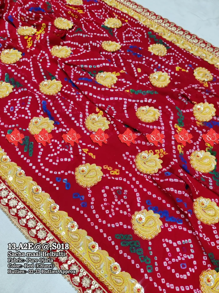 Exclusive No-1 Handwoven Rajasthani Ojariya Odhna Pure Rajasthani Charm with Silver Deta