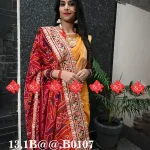 Rajasthani Designer Festive Wear Georgette Dupatta for Ethnic Wear Chunri 5 Stunning Traditional Elegance , B0107 , RED-CHUNRI