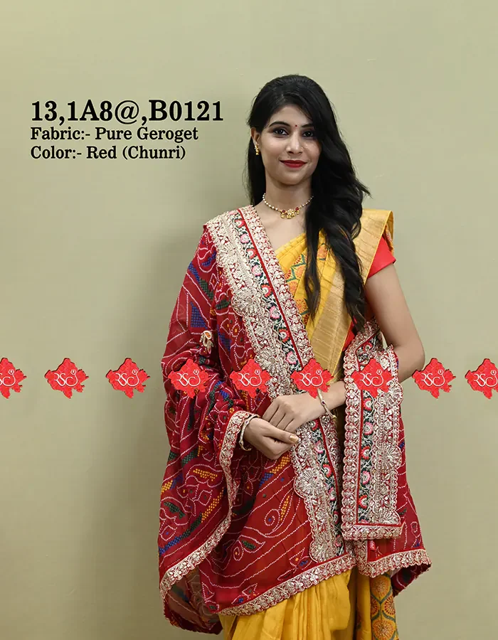 Rajasthani Designer Pure Georgette Fabric Lightweight Dupatta for Women for Ethnic Wear Chunri 5 Stunning Traditional Elegance