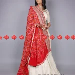 Traditional Print Traditional Lightweight Viscose Ojariya Dupatta for festive use Authentic No-1 Traditional Wear , 13-B0134 , RED-CHUNRI