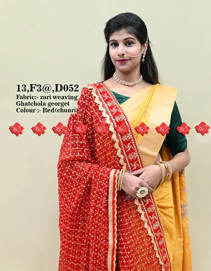 Top 5 Stunning Marwari Zari Weaving Dupatta - Ranisatiya Creation , 13-D052 , RED-CHUNRI