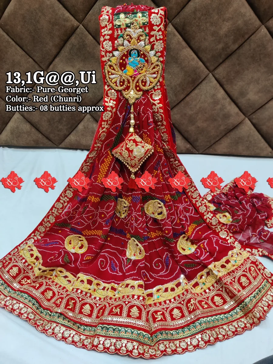 Ranisatiya Creation Rajasthani Marwadi Broach Odhna Unique and Elegance with 3 Butti