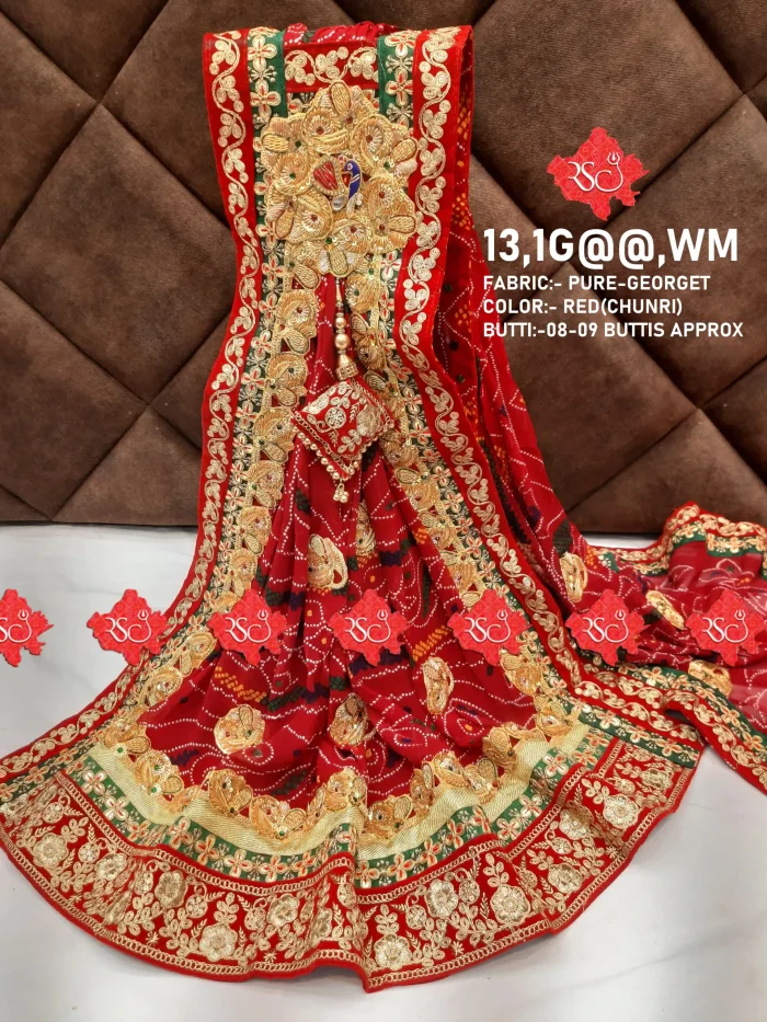 Ranisatiya Creation Rajasthani Marwari Broach Odhna Unique and Elegance with 8 ro 9 Butti