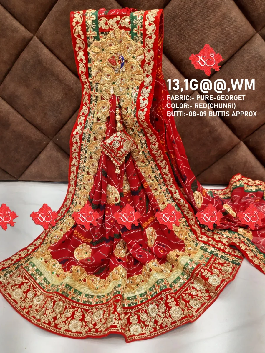 Ranisatiya Creation Rajasthani Marwari Broach Odhna Unique and Elegance with 8 ro 9 Butti