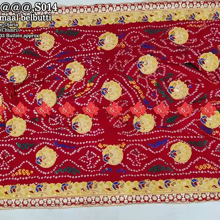Exclusive No-1 Marwari Sacha Maal Bandhani Odhna Pure Rajasthani Charm with Silver Deta