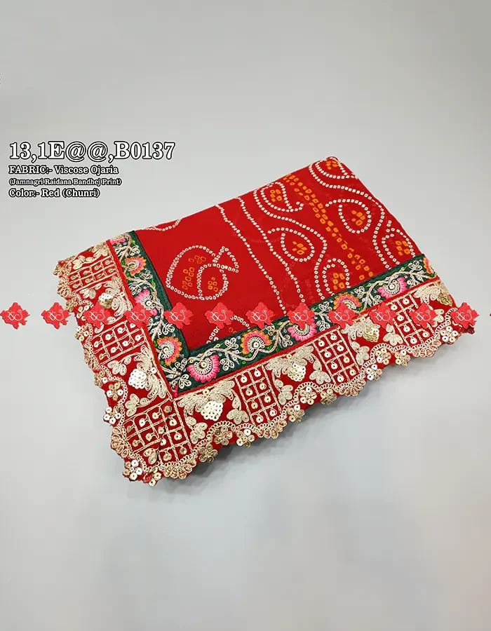 Traditional Print Festive Viscose Odhna for festive use Authentic No-1 Traditional Wear , B0137 , RED-CHUNRITraditional Print Festive Viscose Odhna for festive use Authentic No-1 Traditional Wear , B0137 , RED-CHUNRI