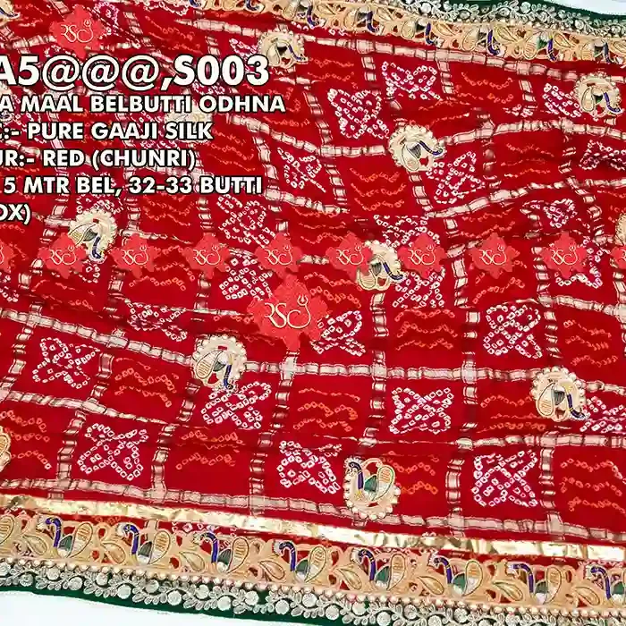 Shop Marwadi Ethnic Gajji Silk Odhna Pure Rajasthani Charm with Silver Deta