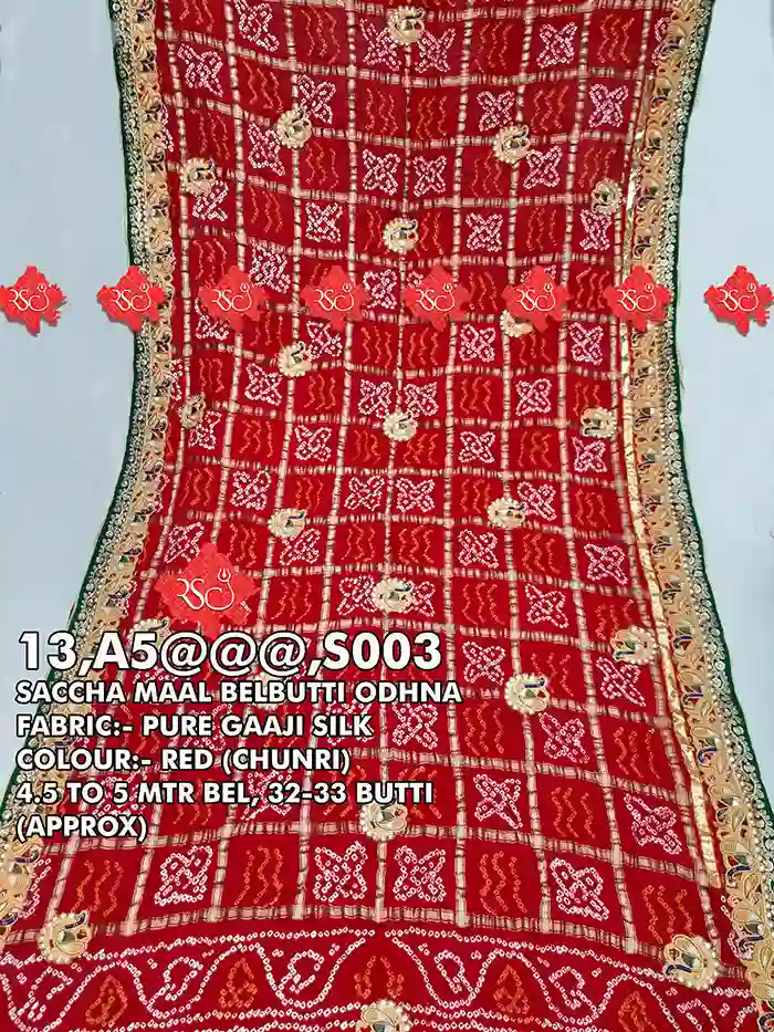 Shop Marwadi Ethnic Gajji Silk Odhna Pure Rajasthani Charm with Silver Deta
