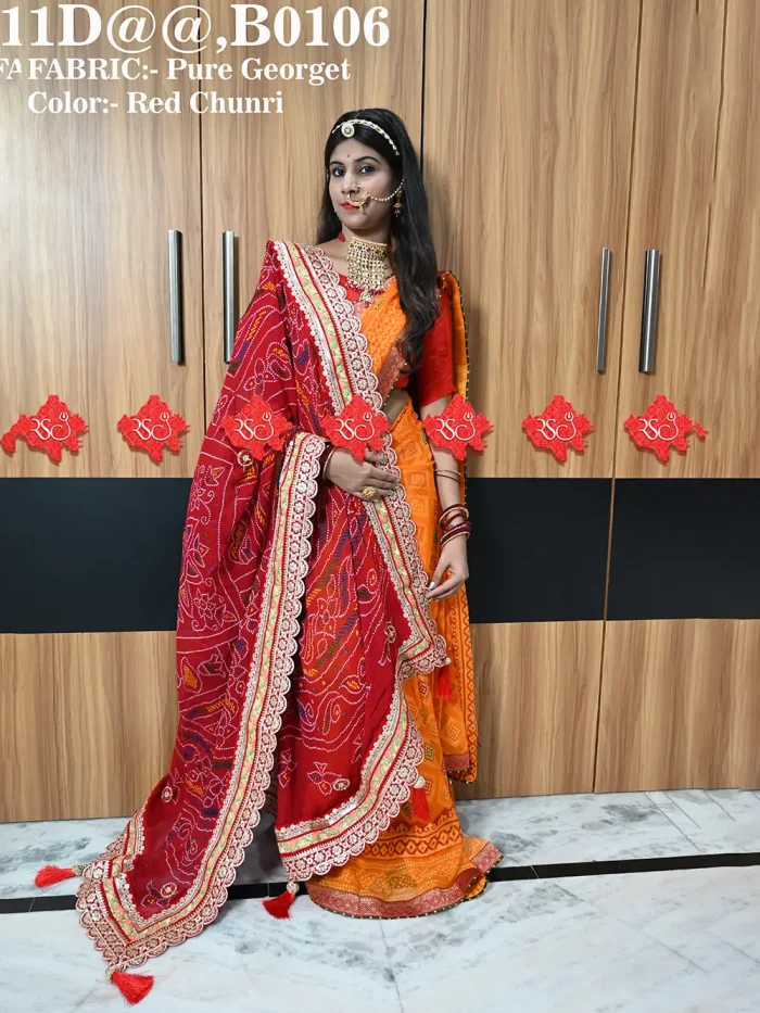 Rajasthani Designer Pure Georgette Dupatta for Ethnic Wear Chunri 5 Stunning Traditional Elegance