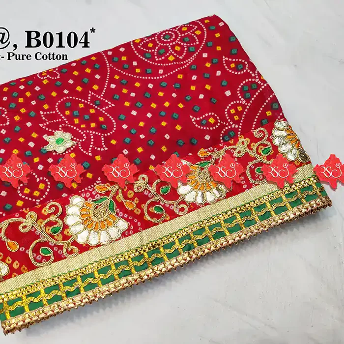 MarwariPure cotton Chunri for traditional wear Authentic No-1 Traditional Wear , B0104 , RED-CHUNRI