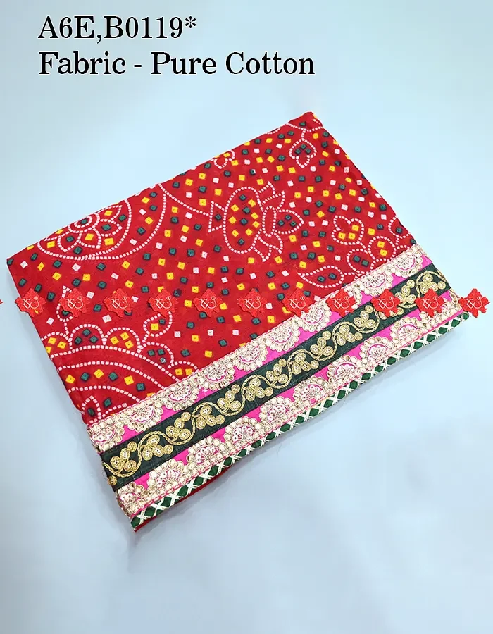 Marwari Pure ethnic cotton fabric dupatta Authentic No-1 Traditional Wear , B0119 , RED-CHUNRI