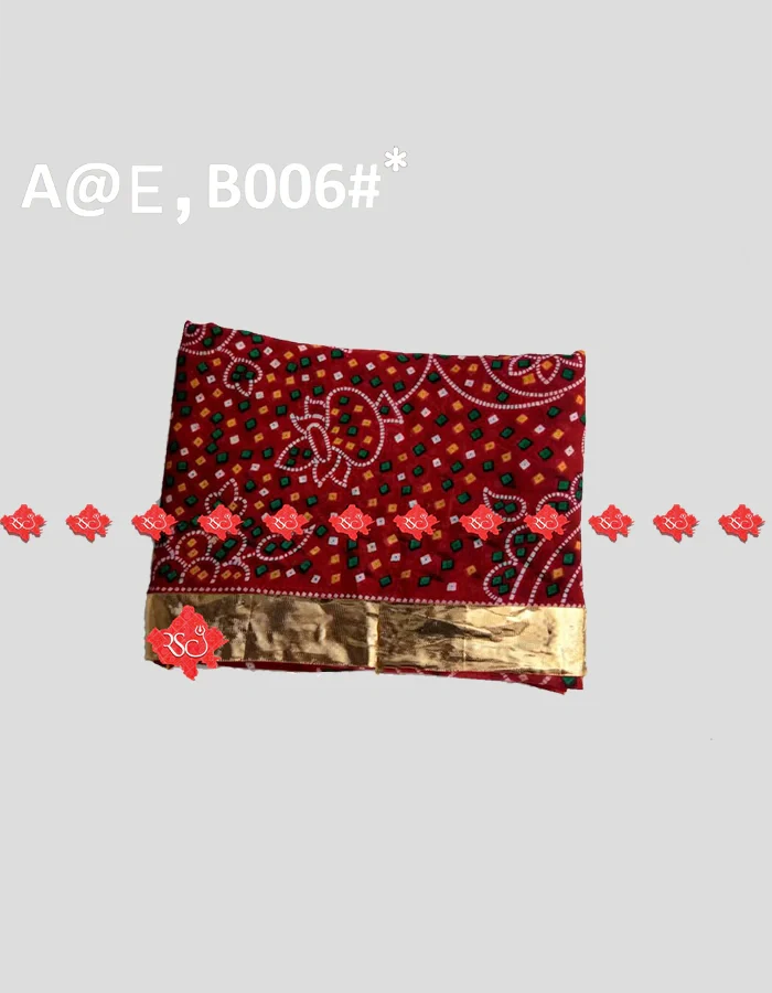 MarwariPure Cotton Fabric Odhna Chunri Authentic No-1 Traditional Wear , B006 , RED-CHUNRI