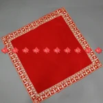 Elegant Zari Border Pooja Aasan for Home Temple – 5-Star Limited Edition Choice for Home Temples | Ranisatiya Creation , E0045 , RED-VALVET