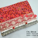 Traditional Print soft cotton odhna for festive use Authentic No-1 Traditional Wear , B0116 , RED-CHUNRI