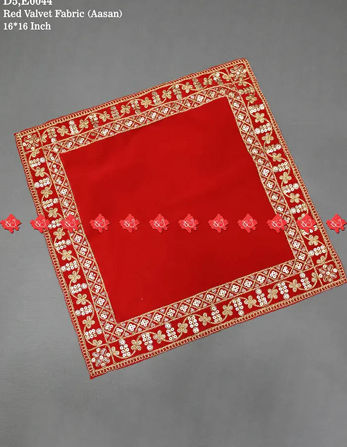 Elegant Mandir Aasan for Daily Pooja – 5-Star Limited Edition Choice for Home Temples | Ranisatiya Creation , 13-E0044 , RED-AASAN