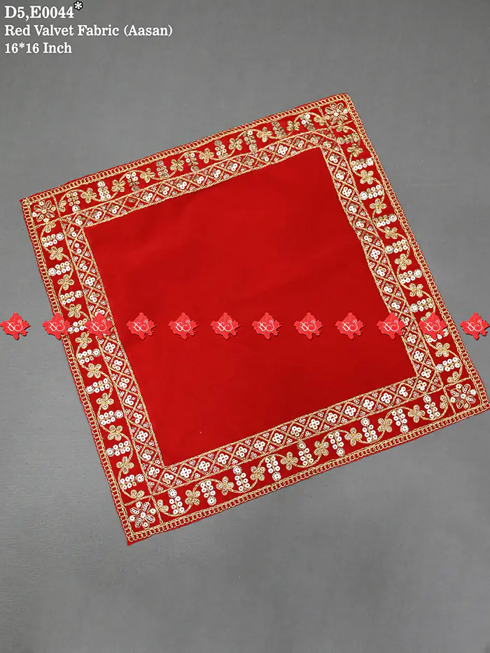 Elegant Mandir Aasan for Daily Pooja – 5-Star Limited Edition Choice for Home Temples | Ranisatiya Creation , 13-E0044 , RED-AASAN