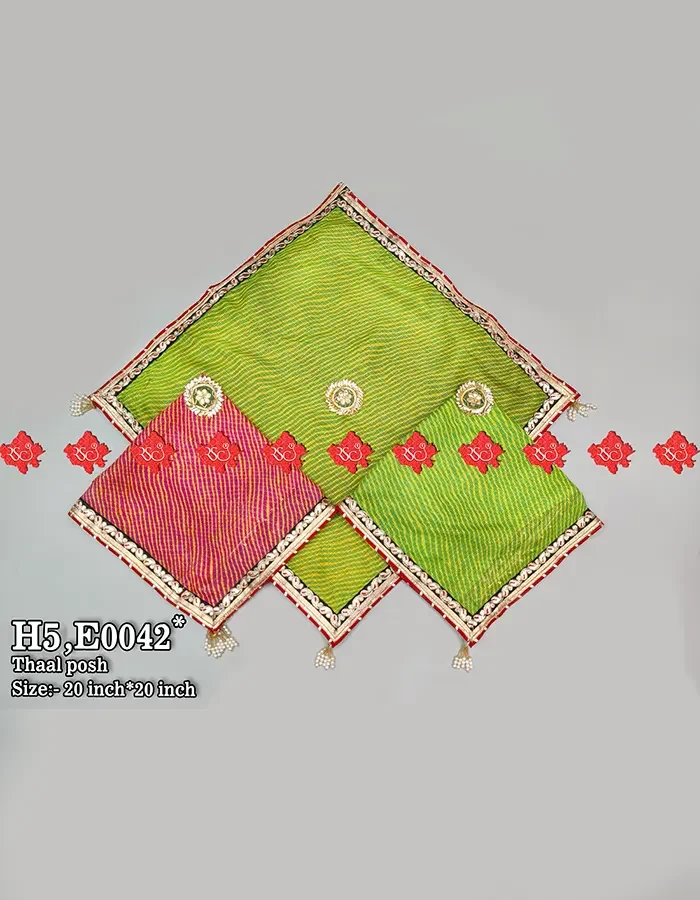 Top 1 Exclusive Doria Pooja Thaal Posh – Lightweight Pooja Thali Cover with Golden Border , E0042