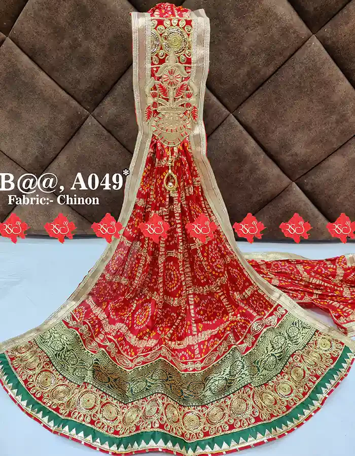 10-Piece Royal Look Marwadi Chinon Fabric Dupatta for Traditional Occasions– Premium Quality , A049