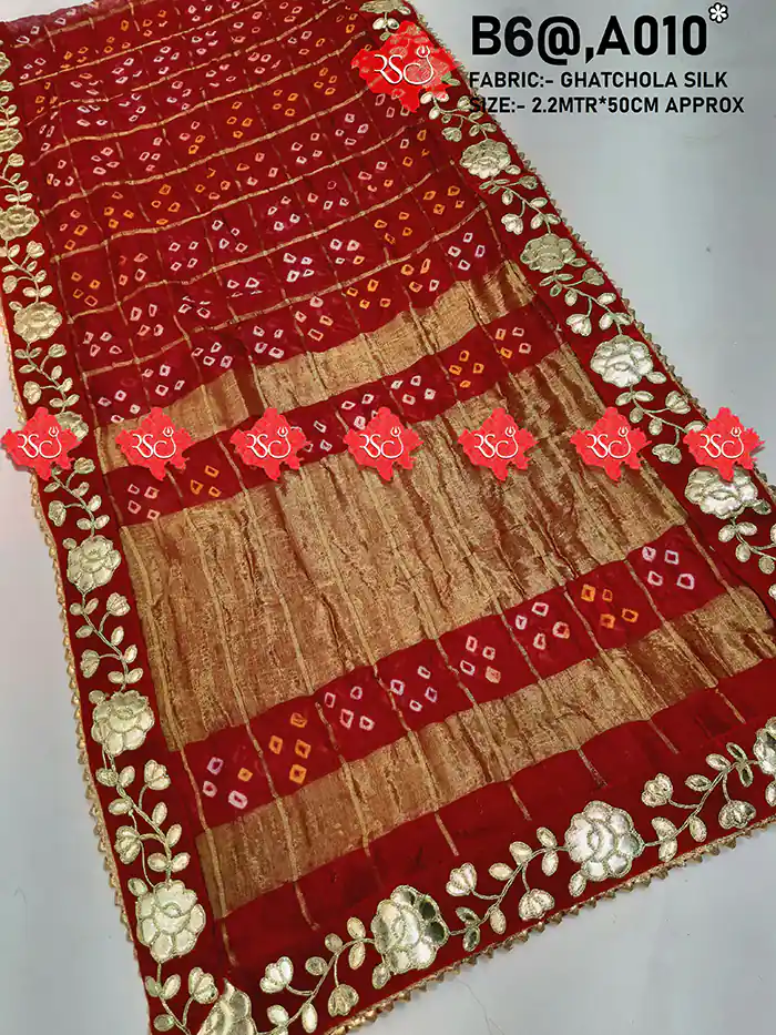 Ranisatiya Designer Exclusive Pure Ghatchola Dupatta : Top 5 Designs , 13-A010 , RED-CHUNRI