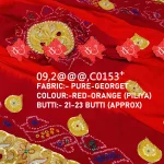 Pure Georgette Belbutti Piliya Beautiful Zardoshi Work Bridal Belbutti Odhna Ready For Fastival -top 5