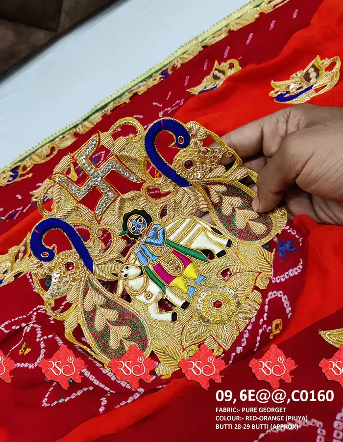 Ojariya Belbutti Pomcha Chunri Beautiful Zardoshi Work Bridal Belbutti Odhna Ready For Fastival -top 5