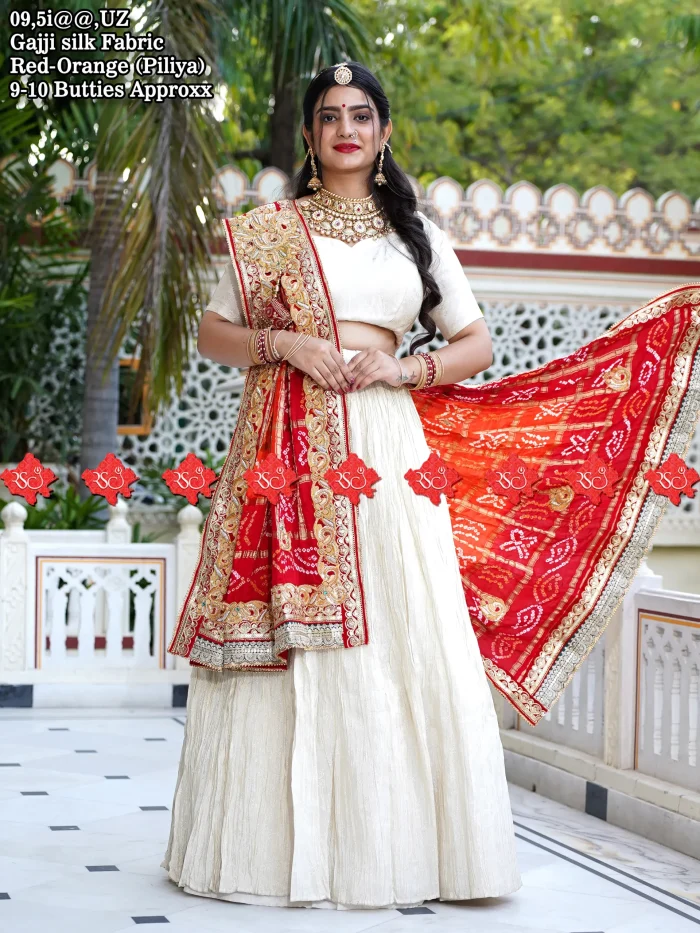 Beautiful Pure Gajji Silk Broach Odhna No.1 Marwari Odhna Brand