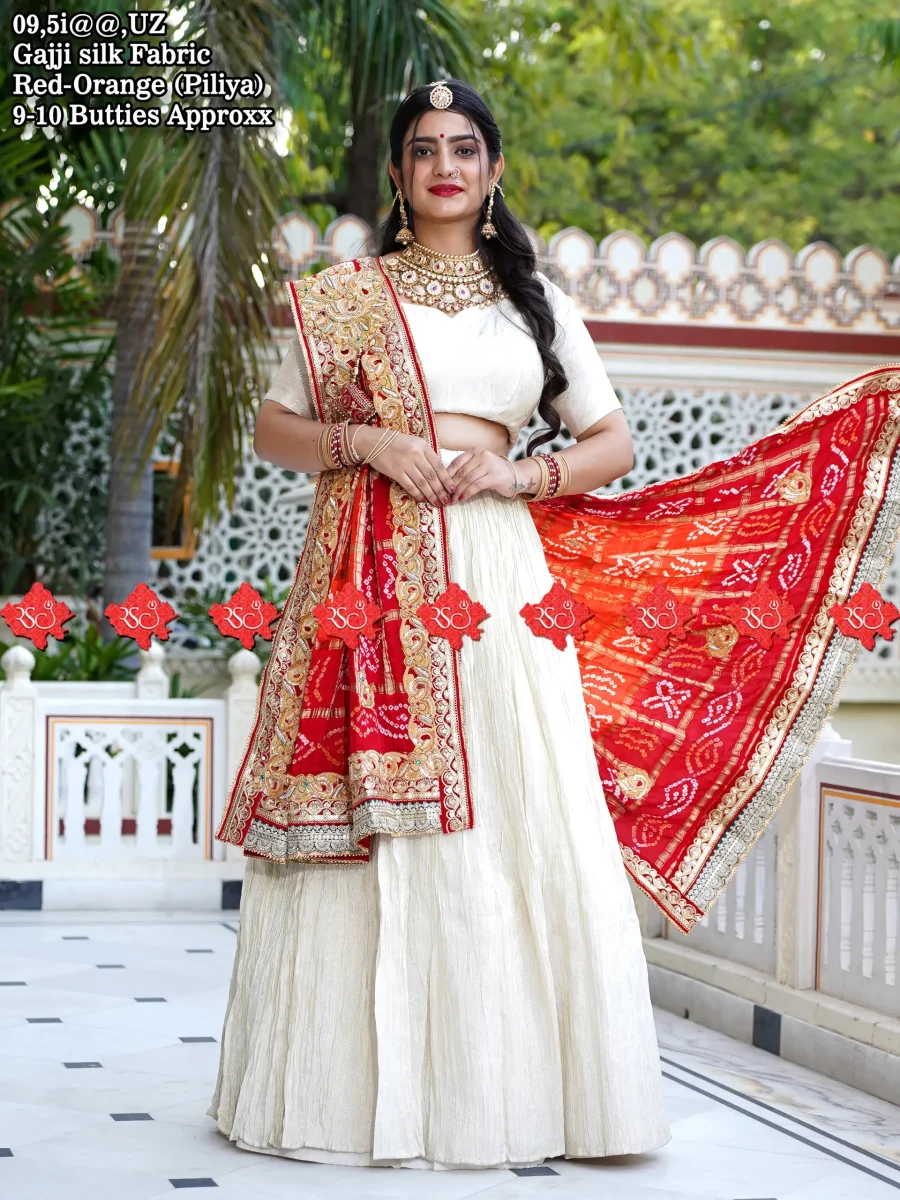 Beautiful Pure Gajji Silk Broach Odhna No.1 Marwari Odhna Brand