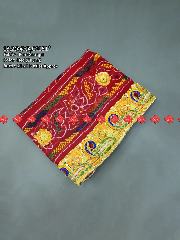 Ojariya Belbutti Piliya Odhna Exclusive Zardoshi Work Bridal Belbutti Odhna Ready For Fastival -top 5