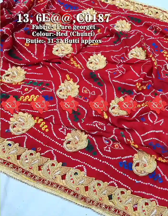 Ranisatiya Latest Heavy parrot Pure Georgette Marwari Odhna : No. 1 Choice Of Marwari