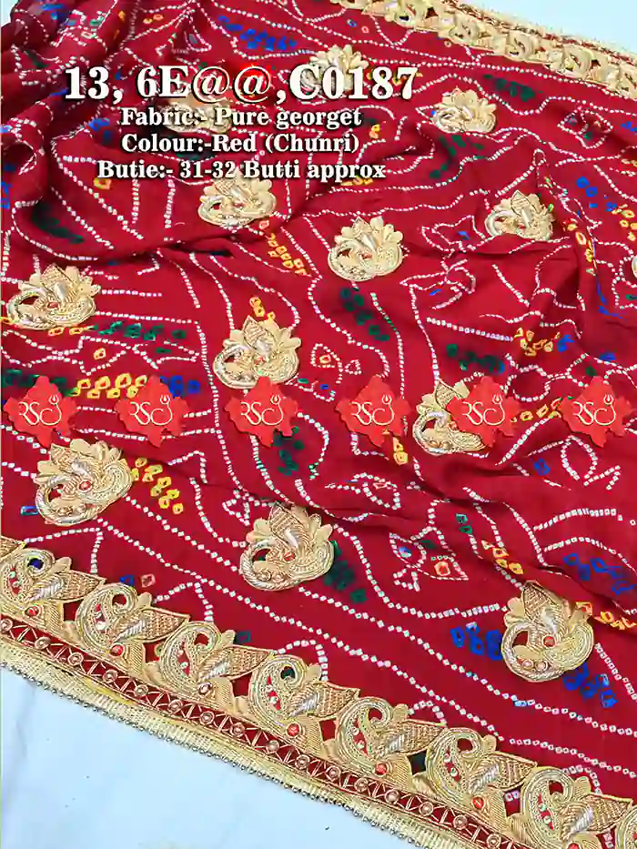 Ranisatiya Latest Heavy parrot Pure Georgette Marwari Odhna : No. 1 Choice Of Marwari