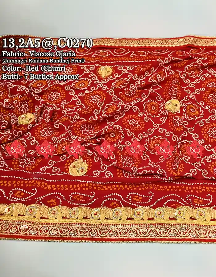 Belbutti Viscose Ojariya Raidana Bandhani Odhna No-1 Traditional Wear