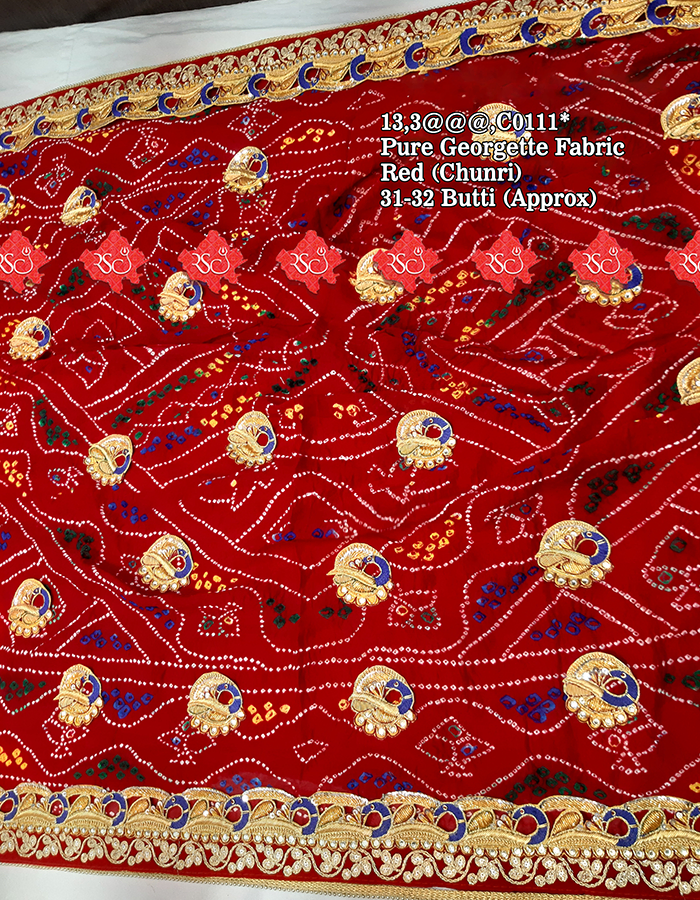 Heavy Marwari Traditional Rajasthani Bridal Bandhej Odhna