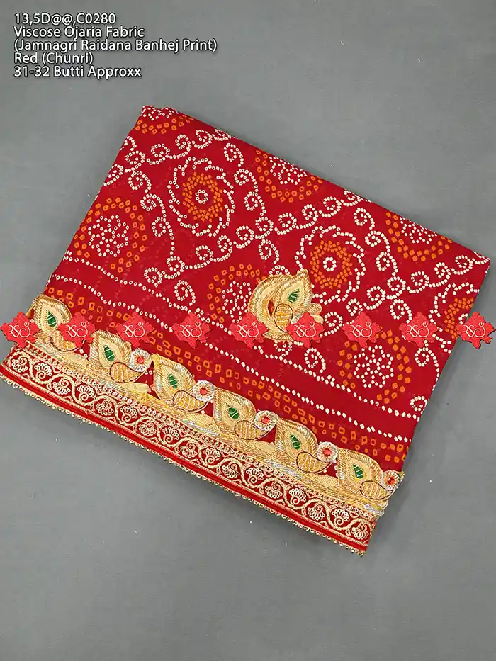 Belbutti Viscose Ojariya Raidana Bandhej Odhna No-1 Traditional Wear