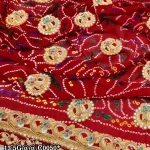 Original BelButti Pure Georgette Fabric Exclusive Zardoshi Work Bridal Belbutti Odhna Ready For Fastival -top 5