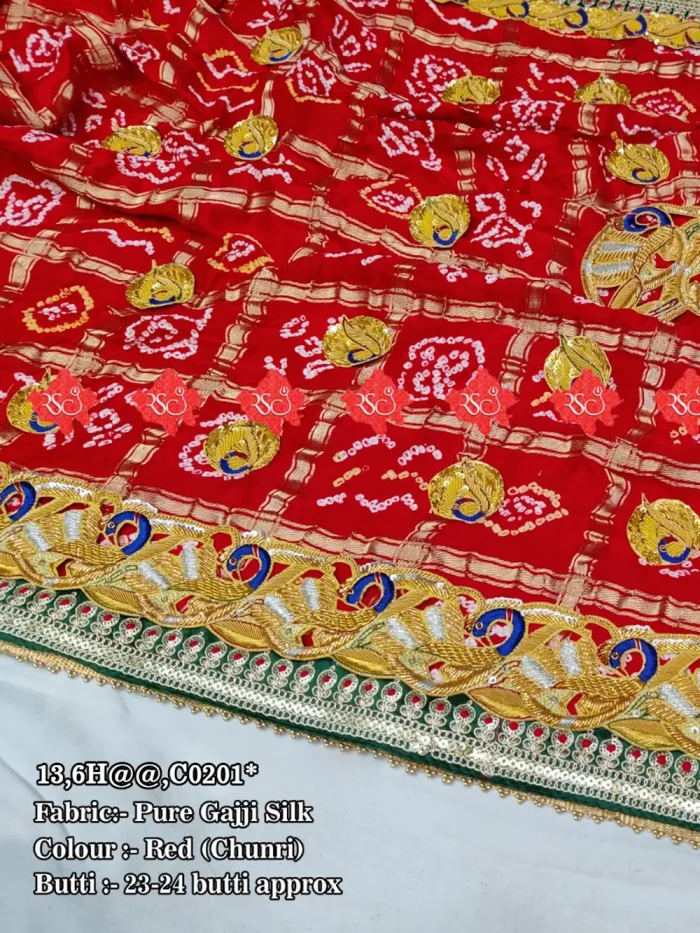 Royal Belbutti Pure Gajji Silk Odhna for Special Occasions