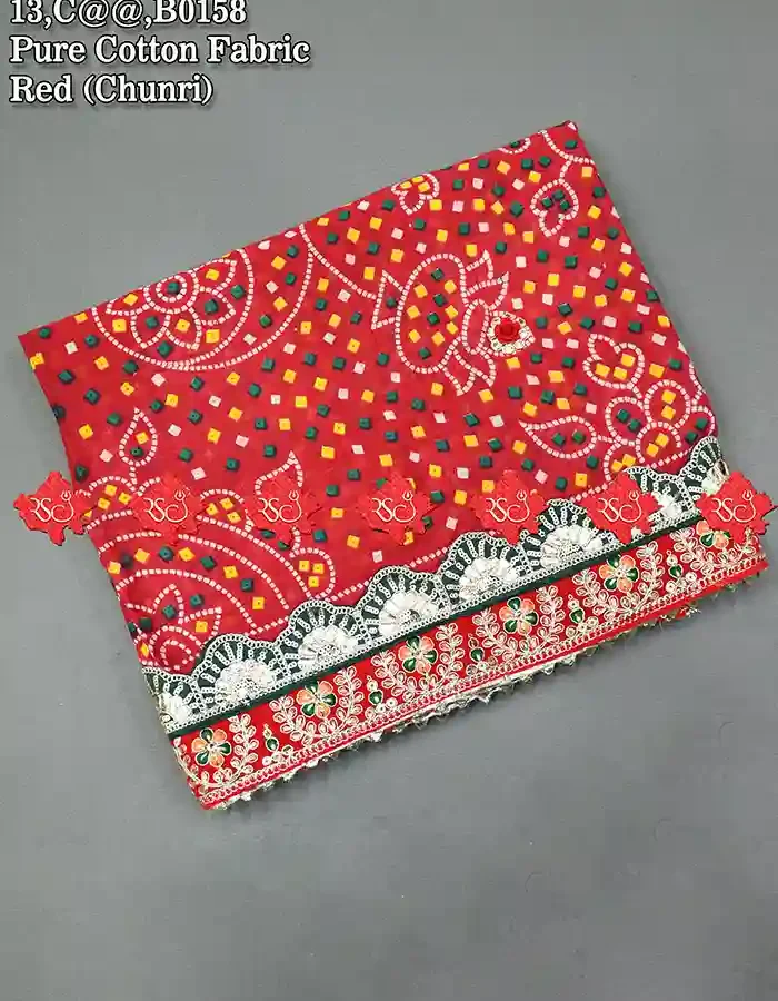 Bandhej Pattern Pure Cotton Fabrics Elegance for Every Indian Celebration-1 Traditional Wear
