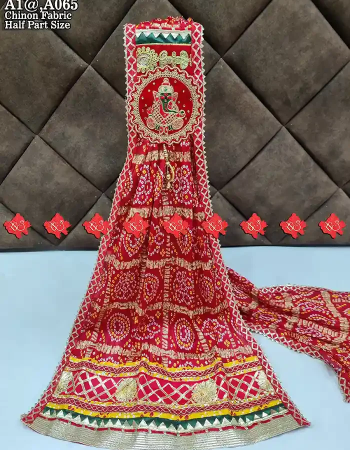 5-Piece Graceful Chinon Odhna Fabric Half-Part Odhna – Premium Quality