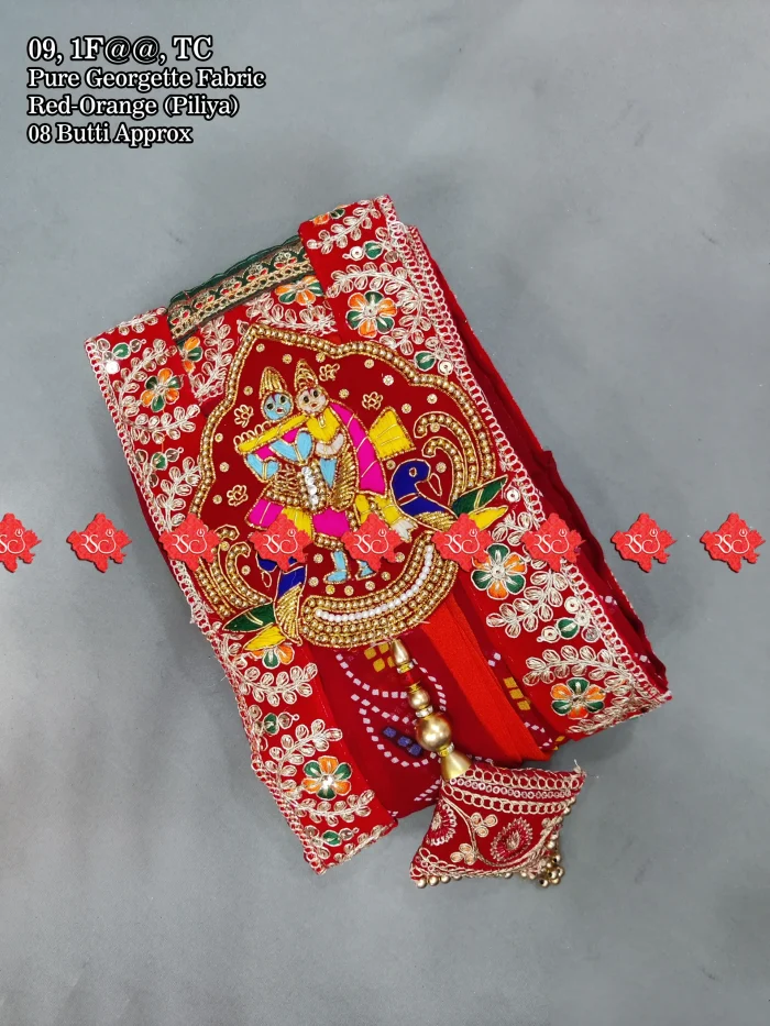 Ranisatiya Creation Buy Pure Georgette Fabric Broach Odhna Unique and Elegance with 3 Butti