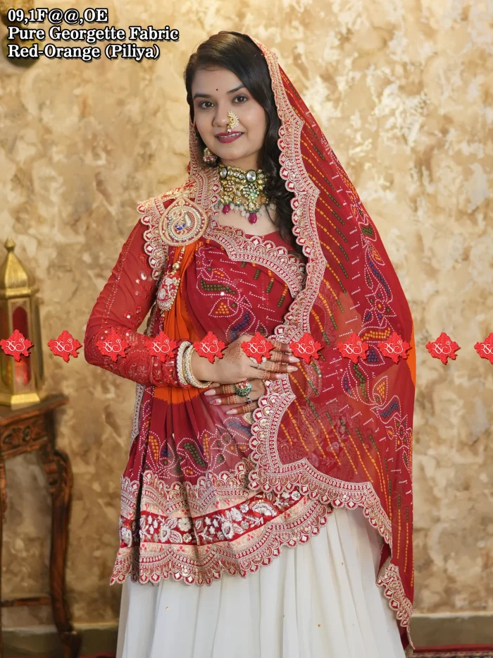 Ranisatiya Creation Buy Designer Pure Georgette Designer Broach Odhna Unique and Elegance with 3 Butti